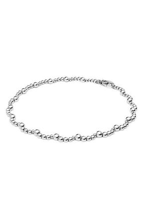 Lagos Caviar Bubbly Bead Wavy Collar Necklace in Sterling Silver at Nordstrom, Size 18