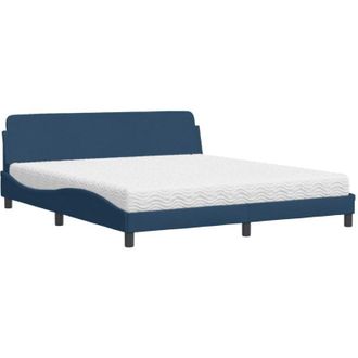 vidaXL Vidaxl - Cama Con Colch&oacute;n De Tela Azul 180x200 Cm