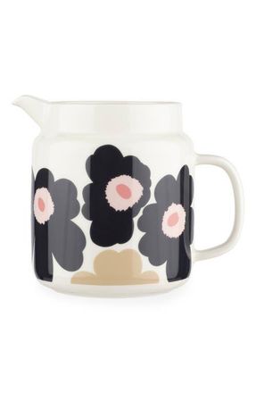 Marimekko Oiva Unikko Pitcher in White at Nordstrom, Size One Size Oz