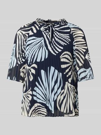 s.Oliver Black Label Regular Fit Blusenshirt in Plissee-Optik in Hellblau, Gr&ouml;&szlig;e 34