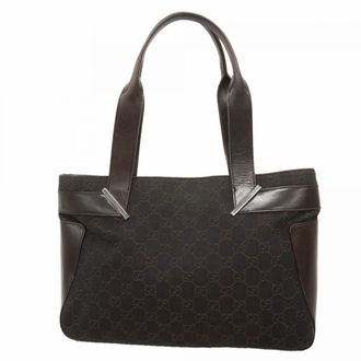 Gucci Dark Brown Denim Tote Bag (Pre-Owned)