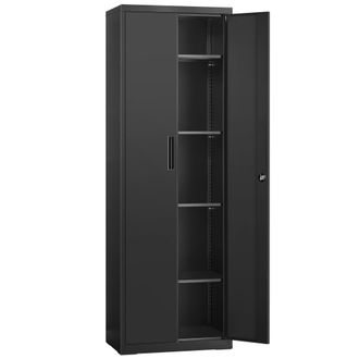 Songmics Armario de garaje con 2 puertas de acero negro