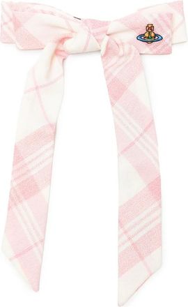 Vivienne Westwood Check-pattern Bow Hair Clip