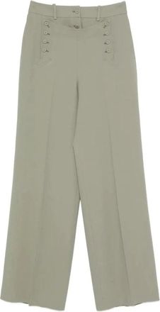 Ermanno Scervino Wide Trousers, female, Green, Size: M Viscose Acetate Pants
