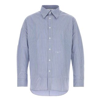 Givenchy Camisa de Popelina a Rayas - Shirts - Hombre - Azul - XL