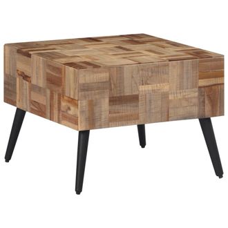 vidaXL Mesa De Centro Teca Reciclada Maciza Gris 55x55x40 Cm Vidaxl