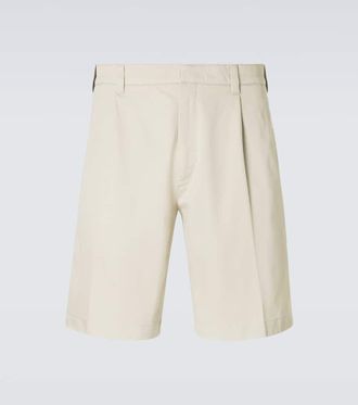 Prada Pleated cotton Bermuda shorts