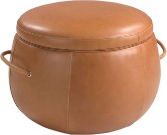 Angel Cerd&aacute; Puff elegante en piel de camello