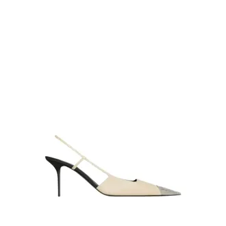 Saint Laurent Schoenen, Dames, Beige, 36 EU, Leer, Jeanne Slingback Pumps