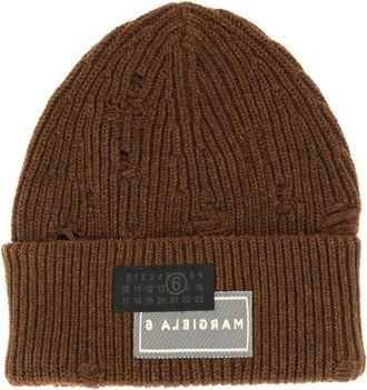 Maison Margiela Beanie Hat With Logo-Uomo