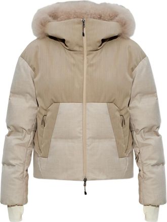 Sease Giacca con cappuccio e orli in pelliccia - Toni neutri