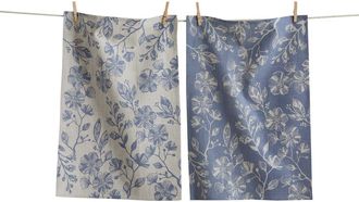 Tag Canyon Print Floral Dishtowel S/2 Blue D Blue Denim Cotton Everyday in Orange at Nordstrom
