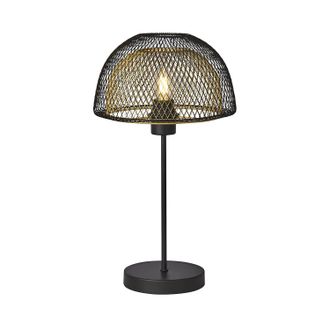 Searchlight Lampada Da Scrivania Contemporanea Favo Acciaio Nero Oro 1 Luce E27