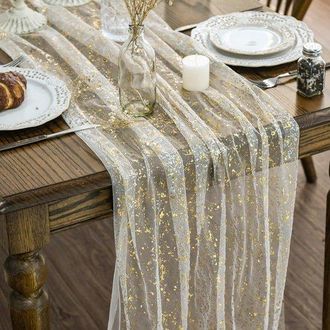 OEM Tira De Mesa Transparente Con L&aacute;mina Brillante, 75 X 300 Cm, Decoraci&oacute;n Para Fiestas, Celebraciones Y Cumplea&ntilde;os (interiores), Naranja