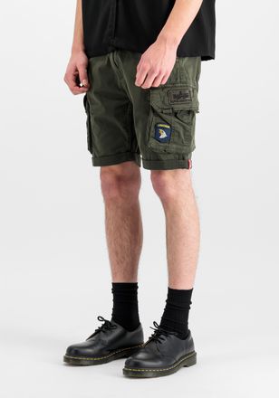Alpha Industries Shorts ALPHA INDUSTRIES Crew Short Patch, Herren, Gr. 29, Normalgr&ouml;ssen, grau (grauschwarz), Obermaterial: 98% Baumwolle, 2% Elastan; Futter: 100% Bau