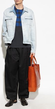 Maison Margiela Plaid Pattern T-shirt, Mens, Navy Blue