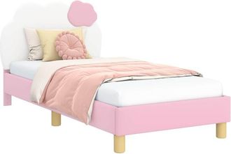 vidaXL Estructura De Cama Con Cabecera Rosa 80 X 160 Cm Pu Vidaxl