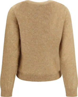 Ganni Alpaca Graphic Logo Sweater - Beige