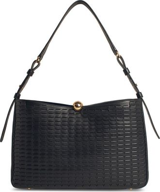 Furla Large sfera weicher schwarzer Lear -Tasche