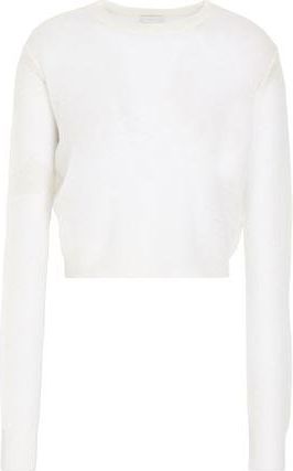 8 by YOOX MOHAIR BLEND CROPPED CREW-NECK SWEATER