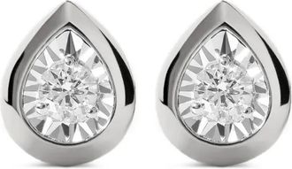 Monica Vinader Orecchini a bottone Pear Diamond - Argento