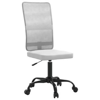 vidaXL Silla De Oficina Regulable En Altura Tela De Malla Blanca Vidaxl