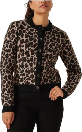 Tommy Jeans Truien & Vesten, Dames, Veelkleurig, XS, Polyester, Dames Truien & vesten Tjw Leopard Cardigan