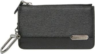 Bulgari Pre-owned Scaglie Man 282774 Coin Case Card Case - Heren - Vintage Accessoires - Zwart - ONE Size - Leer - Vintage