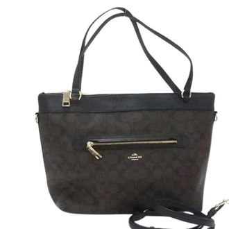 Coach Pre-owned Handbags, female, Black, Size: ONE SIZE Pre-owned PVC Leather Tote