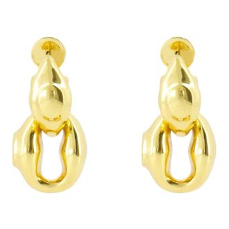 Patou Dubbele Zegeloorbellen - Dames - Oorbellen - Geel - ONE Size - Accessoires