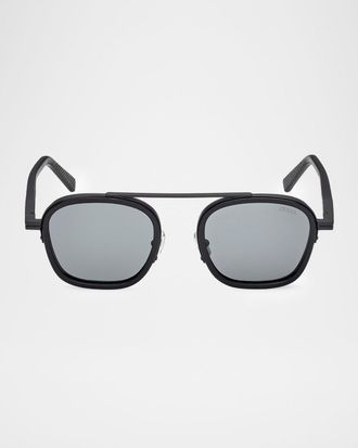 Ermenegildo Zegna 51mm Metal Navigator Sunglasses