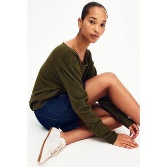 H&M Off-the-shoulder Jumper in Olive Green at Nordstrom, Size Xx-Large