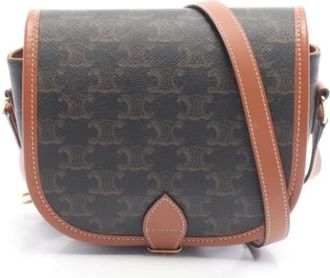Celine Pre-owned Cross Body Bags, female, Brown, Size: ONE SIZE Pre-owned Vintage Canvas Cross Body Bag