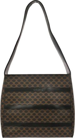 Celine Vintage Macadam Handbag Canvas And Leather Black Canvas Handbag (Pre-Owned)