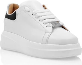 Philipp Plein Leather Low-Top Sneakers Megastar Unisex in White at Nordstrom, Size 45