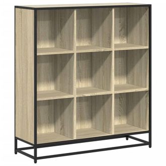 Berkfield Home Bookcase Sonoma Oak 97.5x33x107.5 cm Engineered Wood & Metal in Light Brown