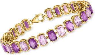 Ross-Simons Tonal Amethyst Bracelet in 18kt Gold Over Sterling
