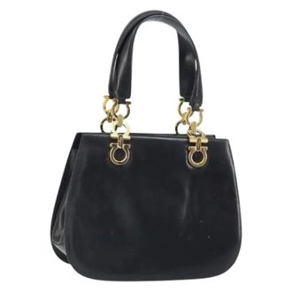 Ferragamo Pre-owned Handbags, female, Black, Size: ONE SIZE Pre-owned Leather Handbag