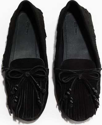 H&M Loafer aus Leder - Schwarz