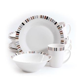 Gibson 12 Piece Lanvale Fine Ceramic Dinnerware Set For 4 in White at Nordstrom