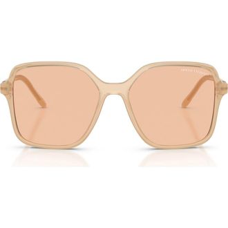 A|X Armani Exchange 53mm Butterfly Sunglasses in Shiny Opal Tundra /Brown at Nordstrom
