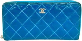 Chanel Pre-owned Wallets, female, Blue, Size: ONE SIZE Pre-owned Long wallet (bi-fold)