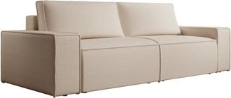 VENTE-UNIQUE.COM Sof&aacute; cama poli&eacute;ster 4 plazas beige 257x102cm