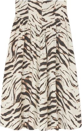 Ganni Rok in Zebra Katoen - Dames - Maxi Rokken - Veelkleurig - XL - Katoen - Rokken