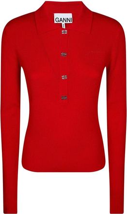 Ganni Mujer, Camisetas, Rojo, Talla: L