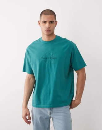 Calvin Klein Jeans T-shirt Monologo verde