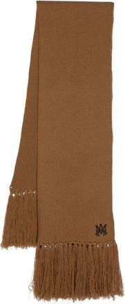Amiri logo-embroidered cashmere scarf - men - Cashmere - One Size - Brown