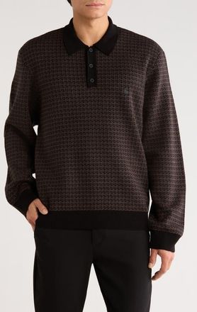 Carhartt Work in Progress Lowis Polo Sweater in Black Multi Houndstooth at Nordstrom, Size Small