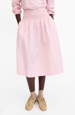 Clare Vivier Zoe Stripe Midi Skirt in Peony at Nordstrom Rack, Size Xx-Large