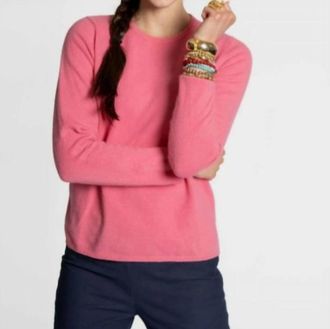 Frances Valentine Honey Long Sleeve Zip Back Sweater In Pink